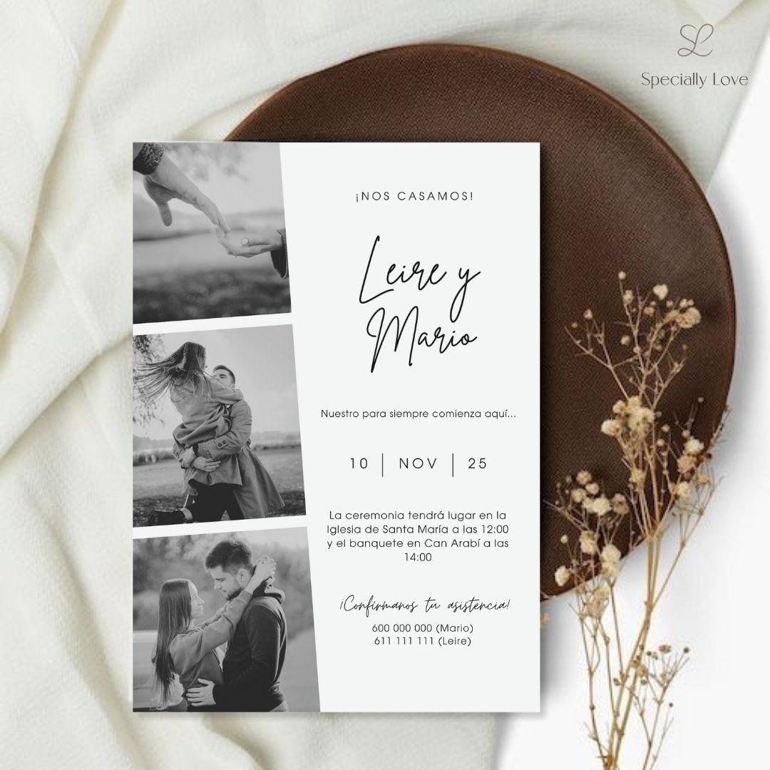 Save the Date digital blackline polaroid